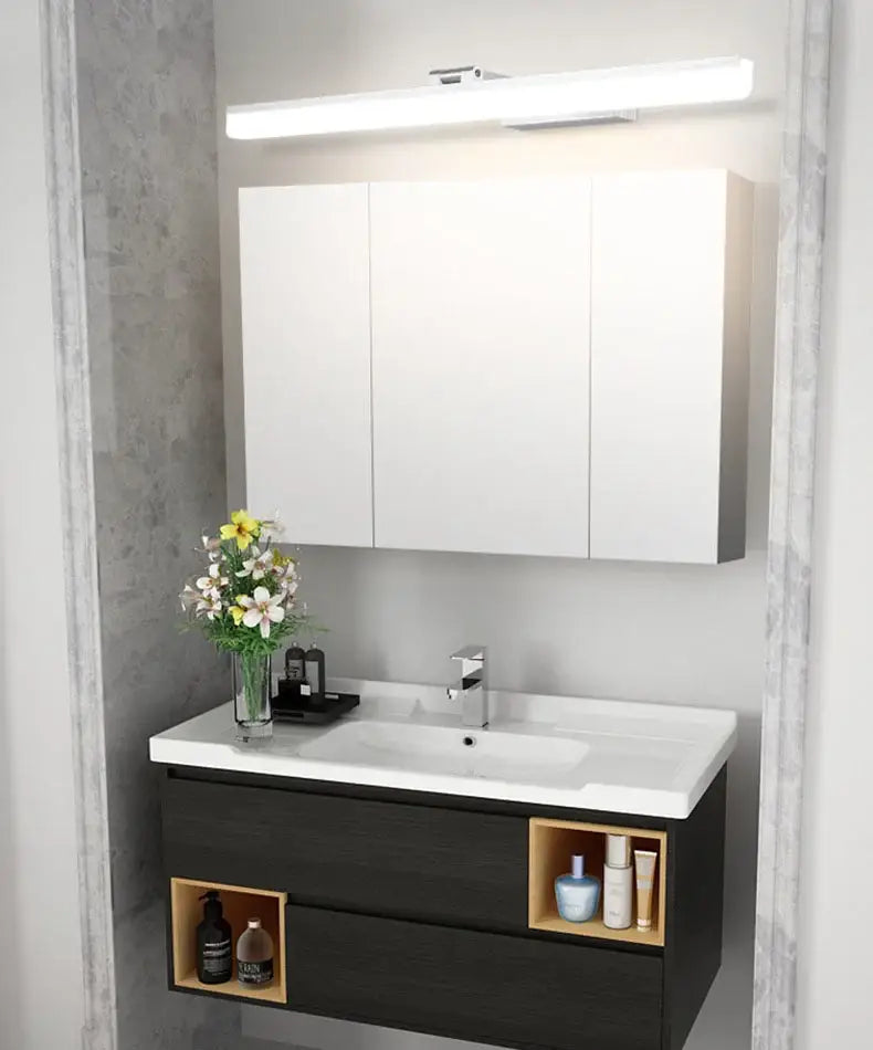 Modern rectangular acrylic golden mirror cabinet light for bathroom