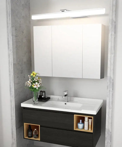 Modern rectangular acrylic golden mirror cabinet light for bathroom