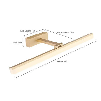 Modern rectangular acrylic golden mirror cabinet light for bathroom