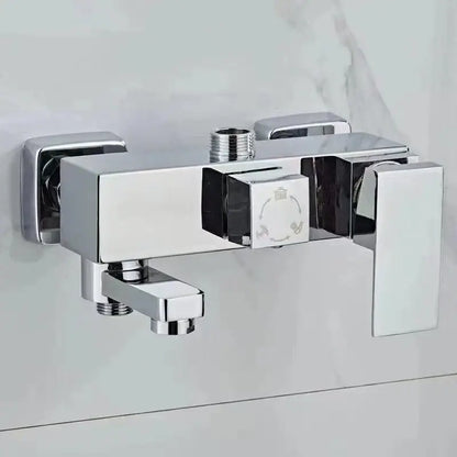 Modern rectangular black chrome bathroom mixer tub valve faucet