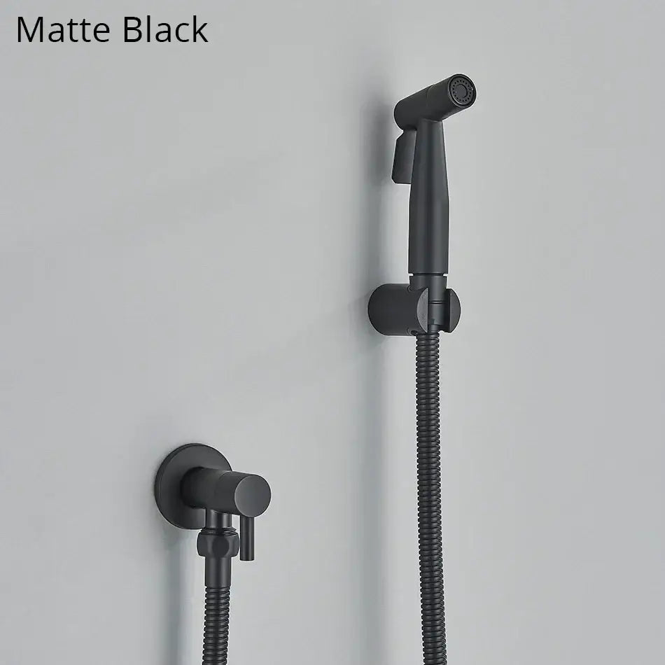 Modern rectangular brass bidet faucet bathroom sprayer in 3 finishes