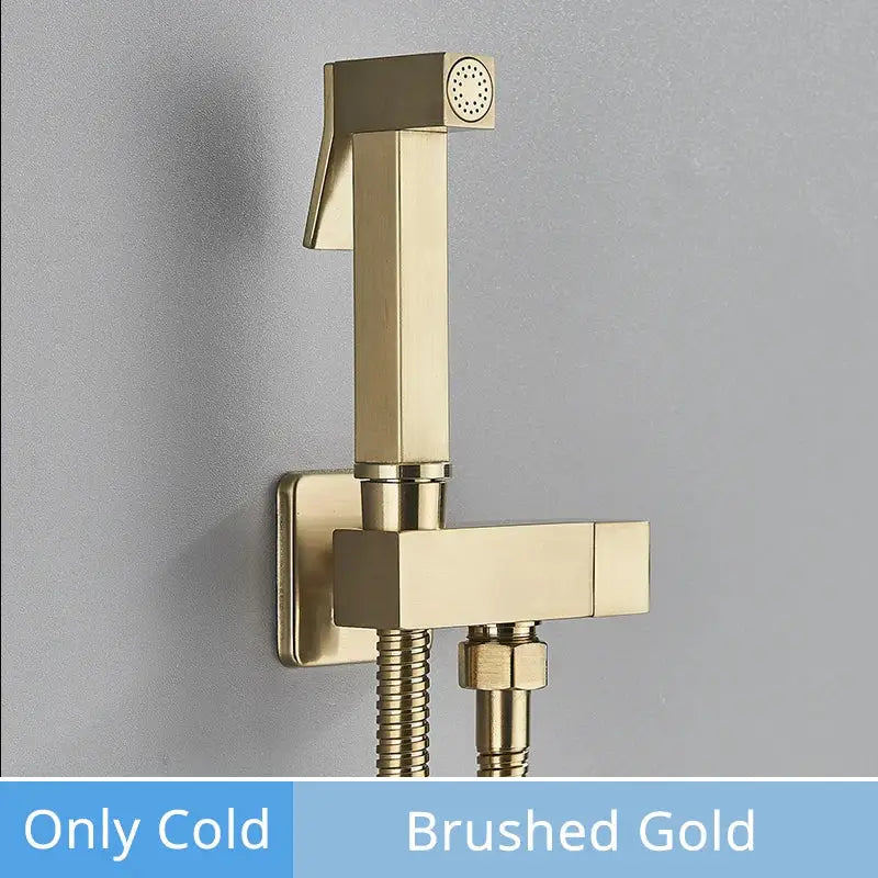 Modern rectangular brass bidet faucet bathroom sprayer in 3 finishes