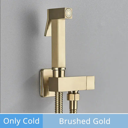 Modern rectangular brass bidet faucet bathroom sprayer in 3 finishes
