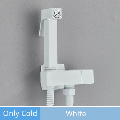 Modern rectangular brass bidet faucet bathroom sprayer in 3 finishes