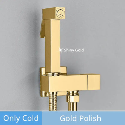 Modern rectangular brass bidet faucet bathroom sprayer in 3 finishes