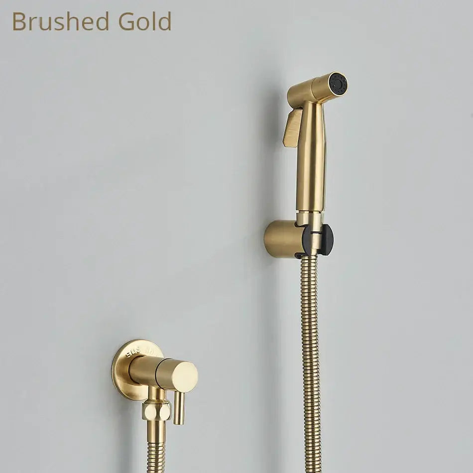 Modern rectangular brass bidet faucet bathroom sprayer in 3 finishes
