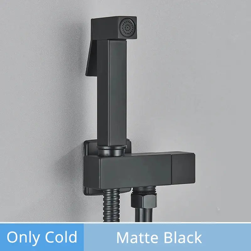 Modern rectangular brass bidet faucet bathroom sprayer in 3 finishes