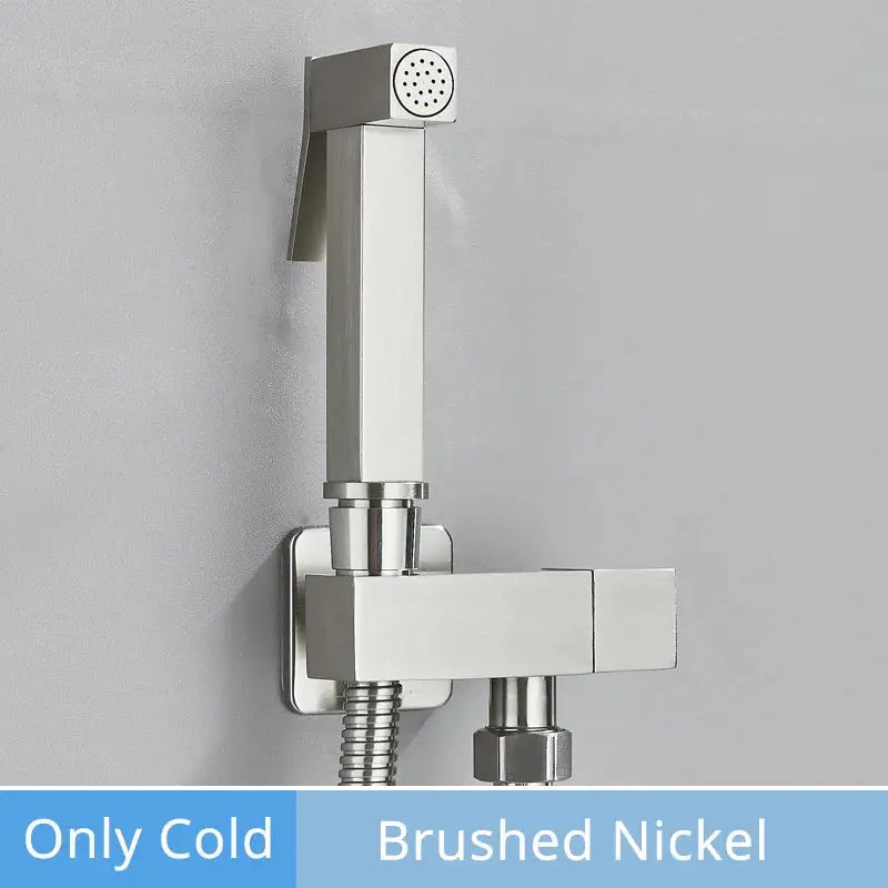 Modern rectangular brass bidet faucet bathroom sprayer in 3 finishes