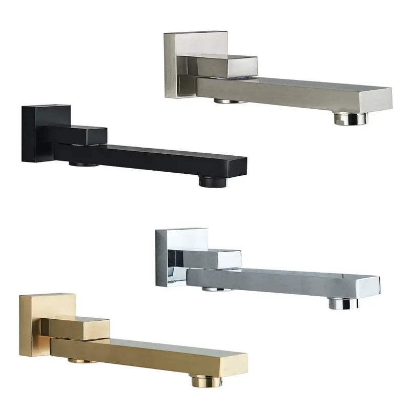 Modern rectangular brass chrome black bronze swivel shower spout bathroom