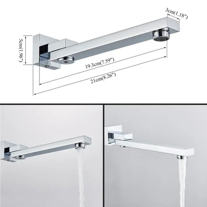 Modern rectangular brass chrome black bronze swivel shower spout bathroom