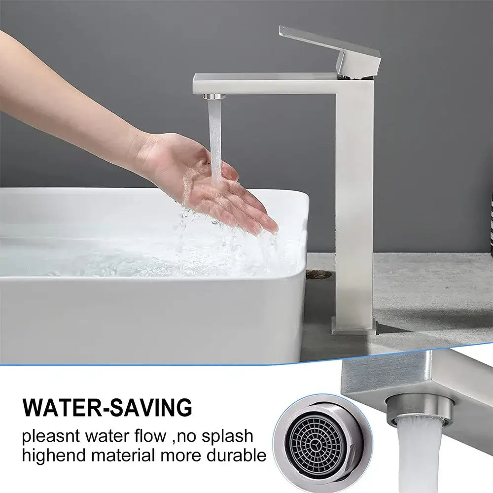 Modern rectangular brushed gold basin faucet bathroom mixer tap