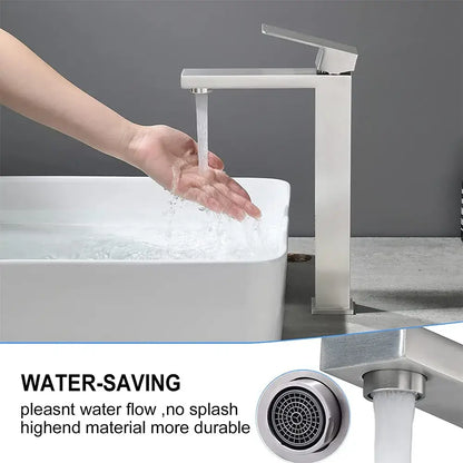 Modern rectangular brushed gold basin faucet bathroom mixer tap