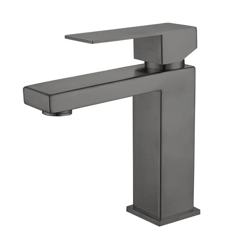 Modern rectangular brushed gold basin faucet bathroom mixer tap