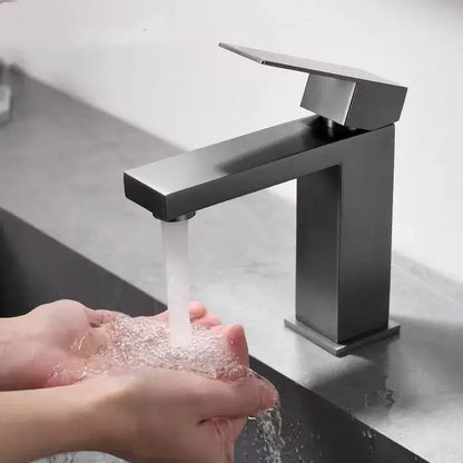 Modern rectangular brushed gold basin faucet bathroom mixer tap