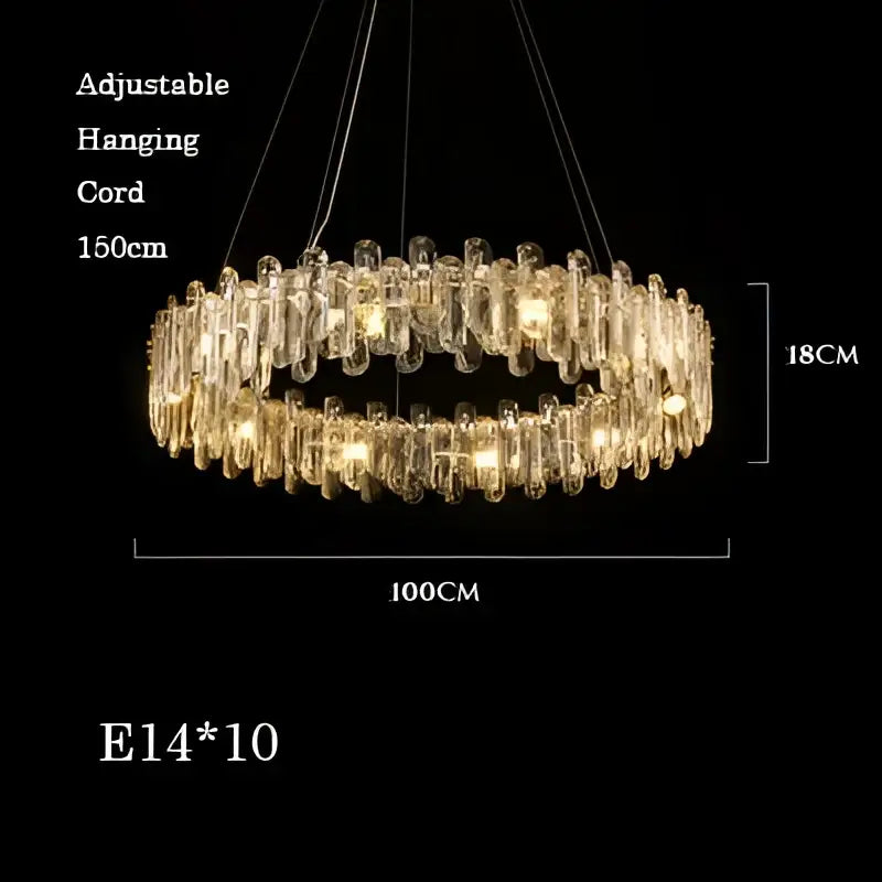 Modern rectangular brushed nickel crystal dimmable pendant light bedroom