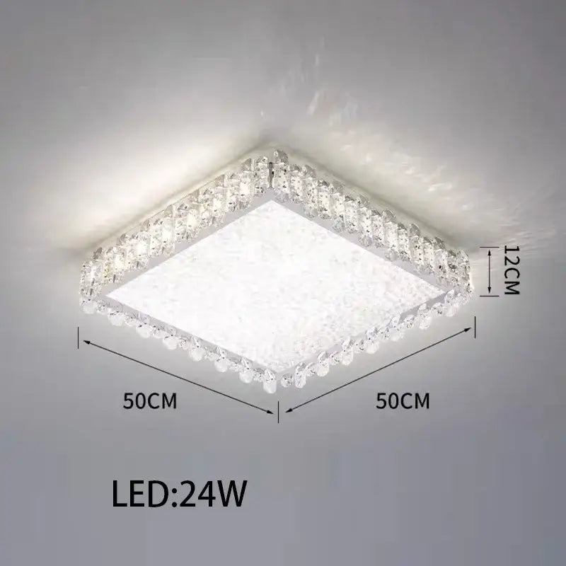 Modern rectangular crystal led ceiling lighting fixture dining room
