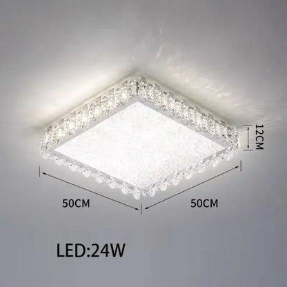 Modern rectangular crystal led ceiling lighting fixture dining room