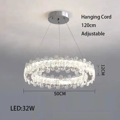 Modern rectangular crystal led ceiling lighting fixture dining room
