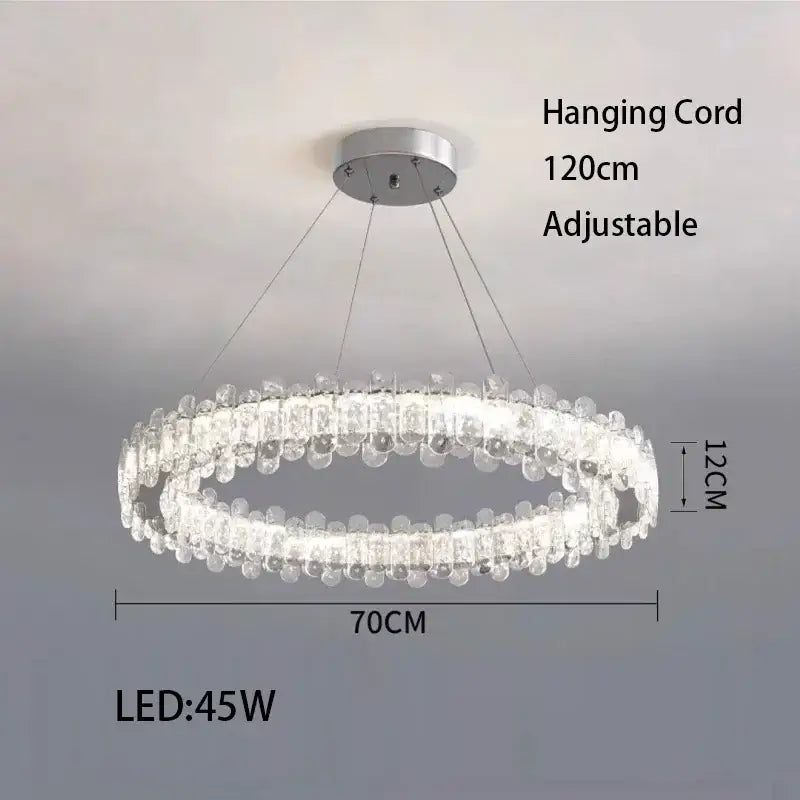 Modern rectangular crystal led ceiling lighting fixture dining room