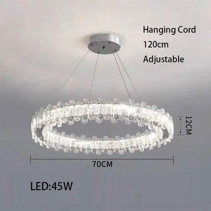 Modern rectangular crystal led ceiling lighting fixture dining room
