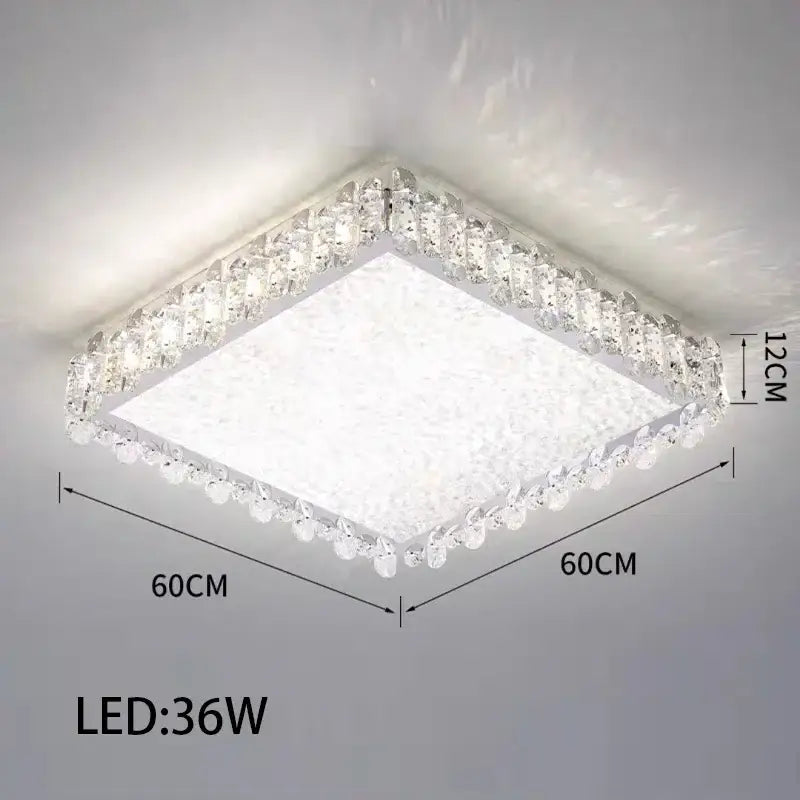 Modern rectangular crystal led ceiling lighting fixture dining room