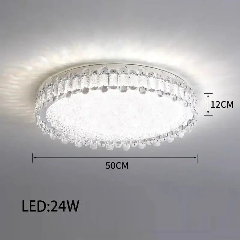 Modern rectangular crystal led ceiling lighting fixture dining room