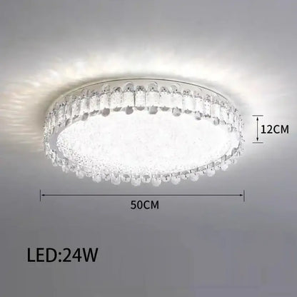 Modern rectangular crystal led ceiling lighting fixture dining room