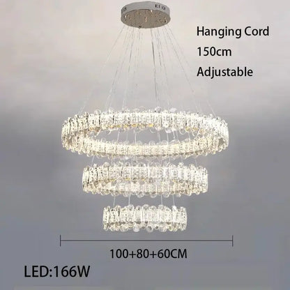Modern rectangular crystal led ceiling lighting fixture dining room