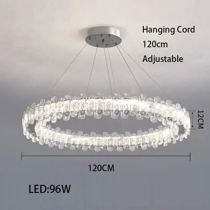 Modern rectangular crystal led ceiling lighting fixture dining room