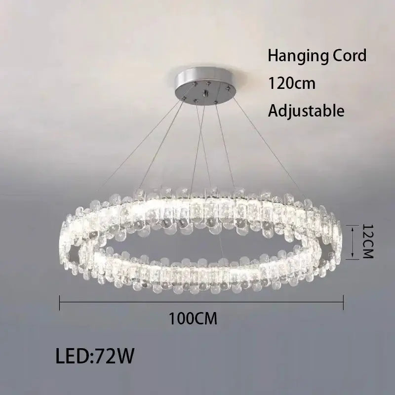 Modern rectangular crystal led ceiling lighting fixture dining room