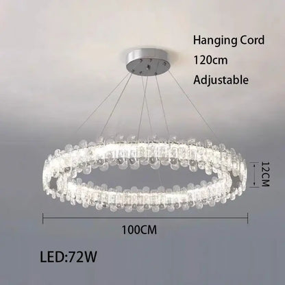 Modern rectangular crystal led ceiling lighting fixture dining room