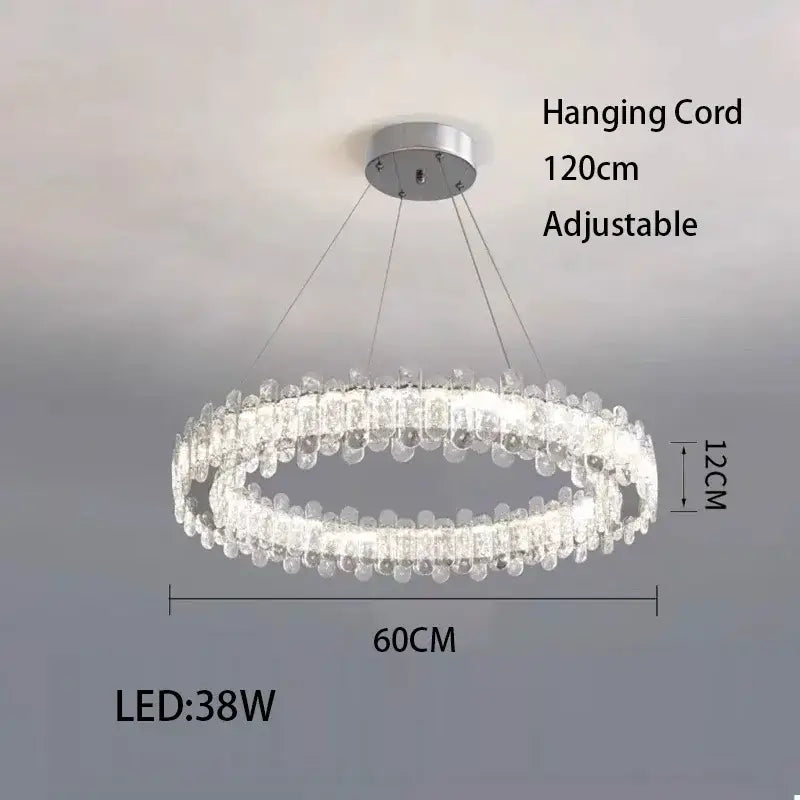 Modern rectangular crystal led ceiling lighting fixture dining room