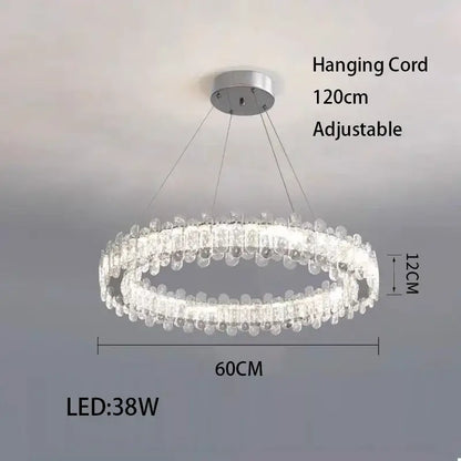 Modern rectangular crystal led ceiling lighting fixture dining room