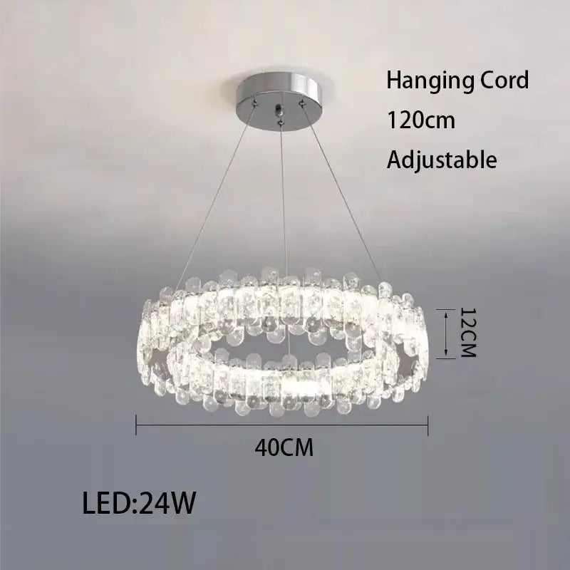 Modern rectangular crystal led ceiling lighting fixture dining room