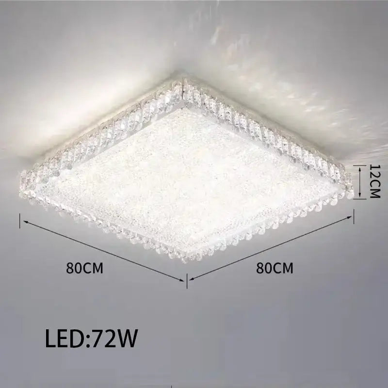 Modern rectangular crystal led ceiling lighting fixture dining room