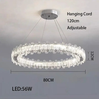 Modern rectangular crystal led ceiling lighting fixture dining room
