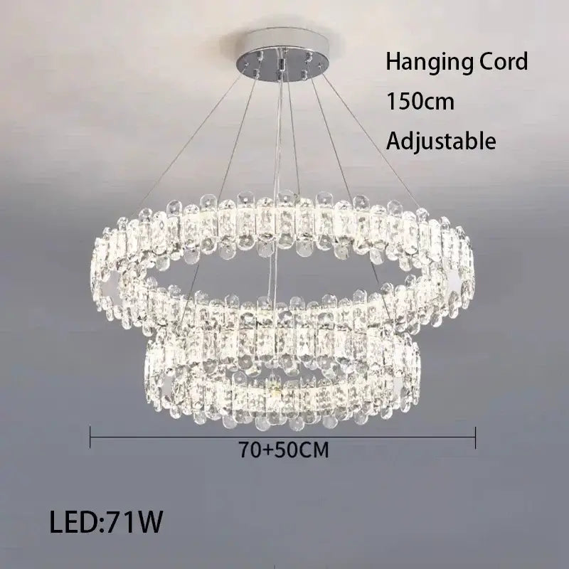 Modern rectangular crystal led ceiling lighting fixture dining room