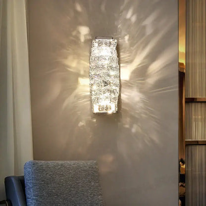 Modern rectangular crystal wall lamp bedroom led sconce
