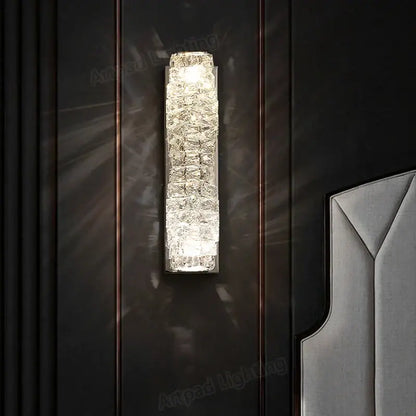 Modern rectangular crystal wall lamp bedroom led sconce
