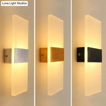 Modern rectangular frosted led wall sconce corridor light