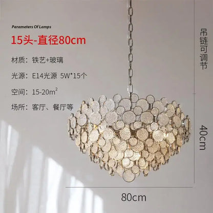 Modern rectangular glass led chandelier living room pendant light