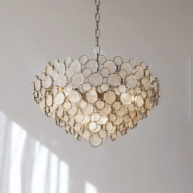 Modern rectangular glass led chandelier living room pendant light