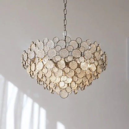 Modern rectangular glass led chandelier living room pendant light