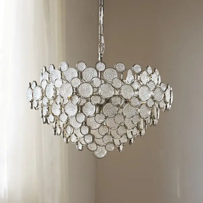 Modern rectangular glass led chandelier living room pendant light