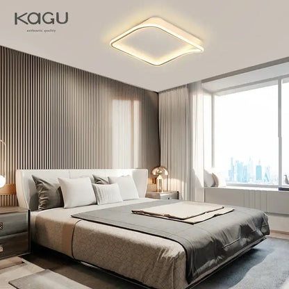 Modern rectangular golden led ceiling chandelier for living room