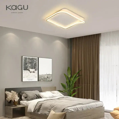 Modern rectangular golden led ceiling chandelier for living room