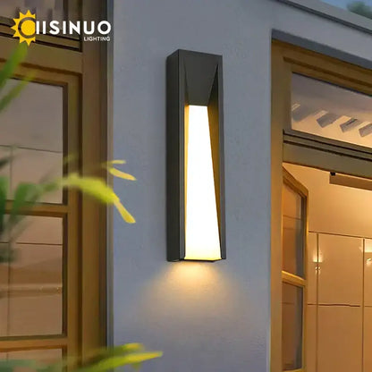 Modern rectangular led black outdoor wall lamp patio sconce