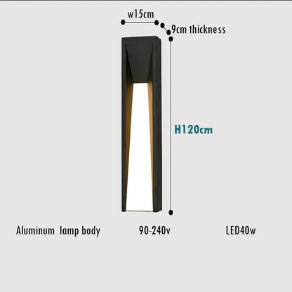 Modern rectangular led black outdoor wall lamp patio sconce