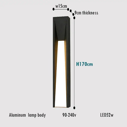 Modern rectangular led black outdoor wall lamp patio sconce