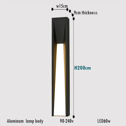 Modern rectangular led black outdoor wall lamp patio sconce